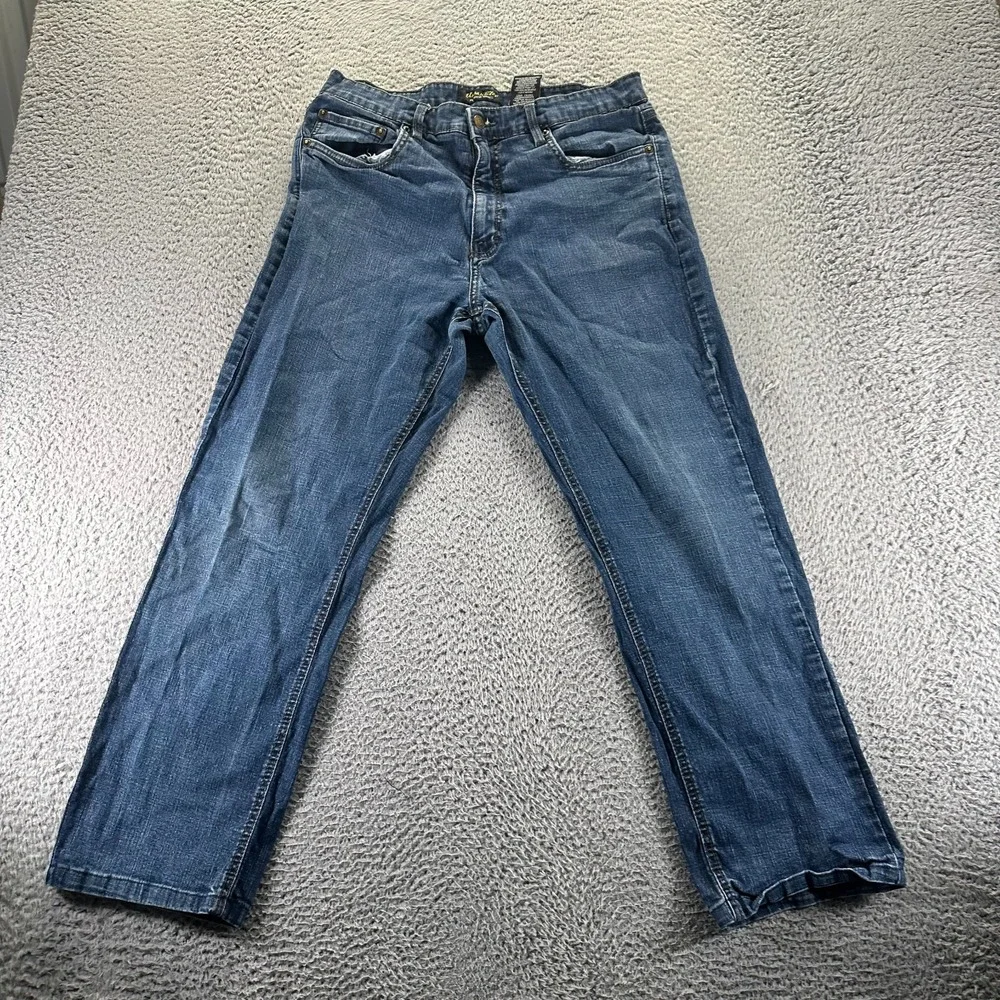Urban Star Road Runner Apparel Jeans Men 34x32 Blue Denim Straight Stretch Faded